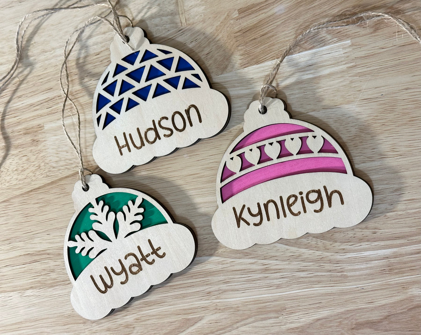 Snow hat personalized Christmas ornament, personalized ornament, Christmas hat kids ornament