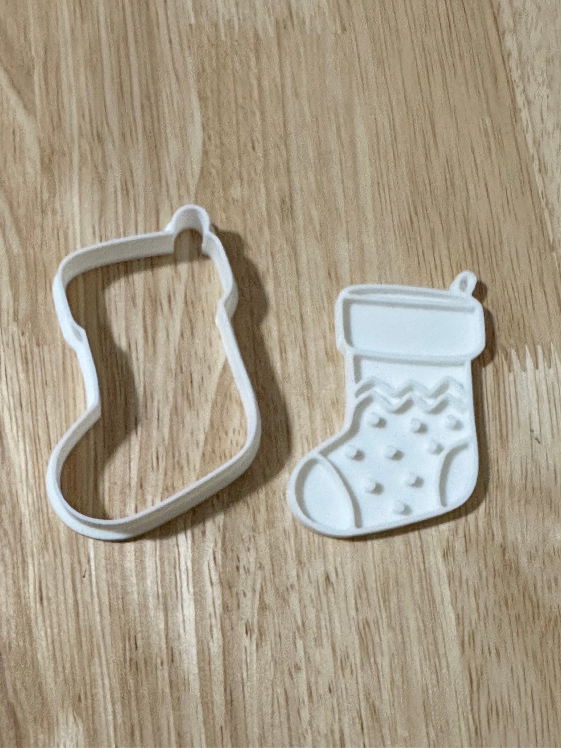 Christmas stocking cookie cutter stamp, Christmas cookies, holiday cookie cutters