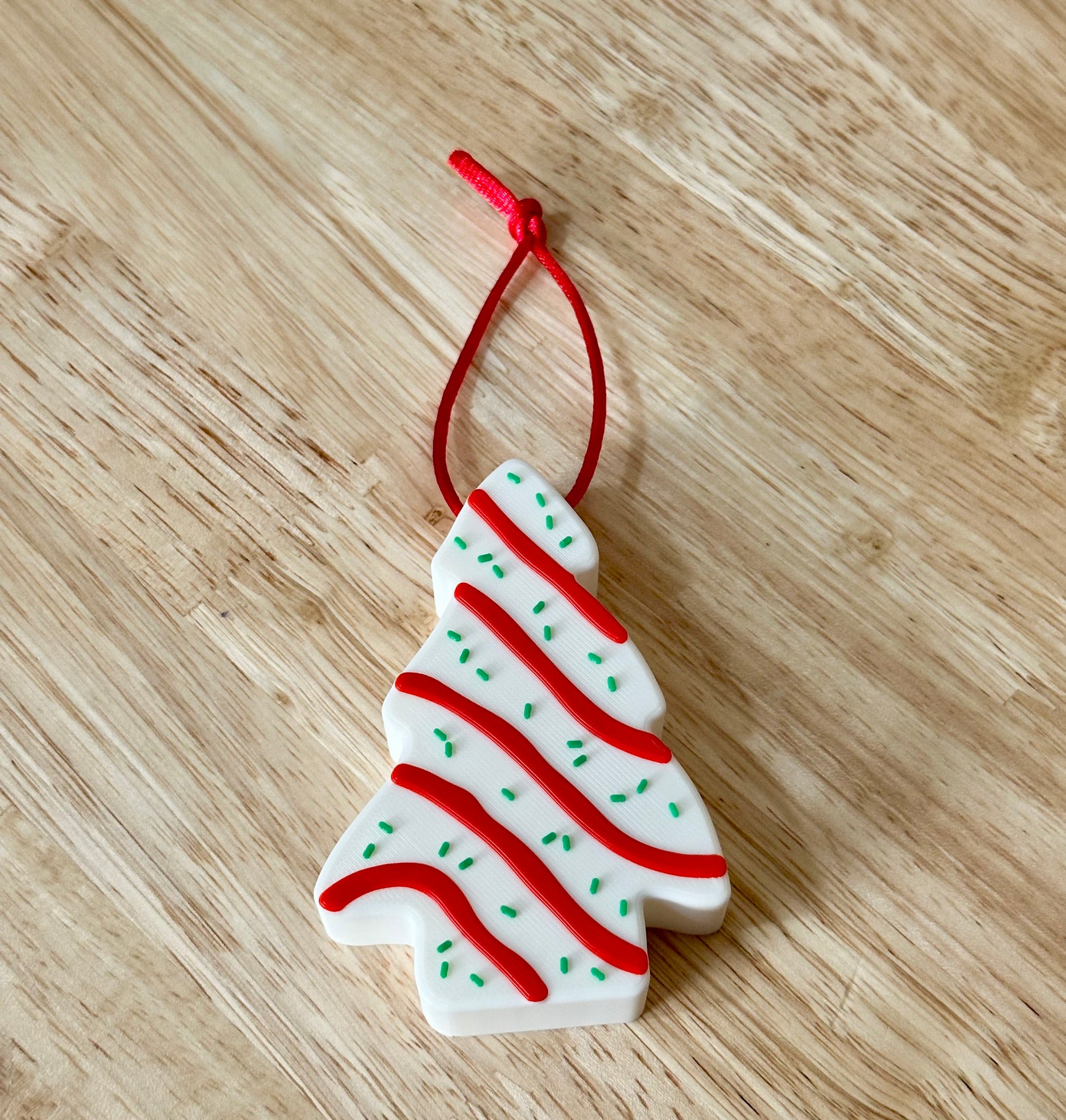 Christmas tree cake ornament, snack cake ornament, Christmas tree cake