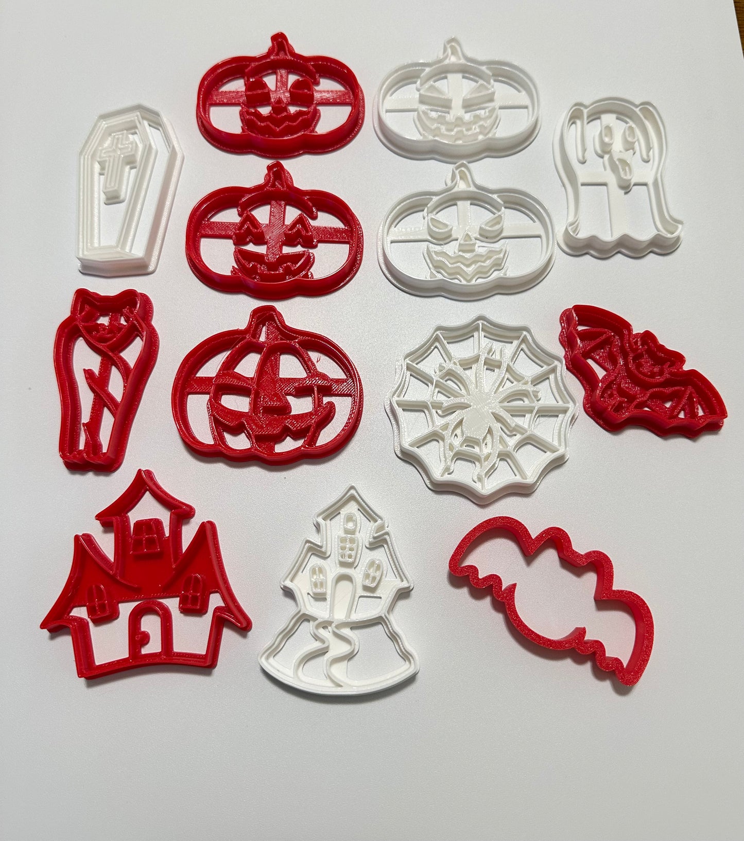 Halloween cookie cutters/ stamp set of 13