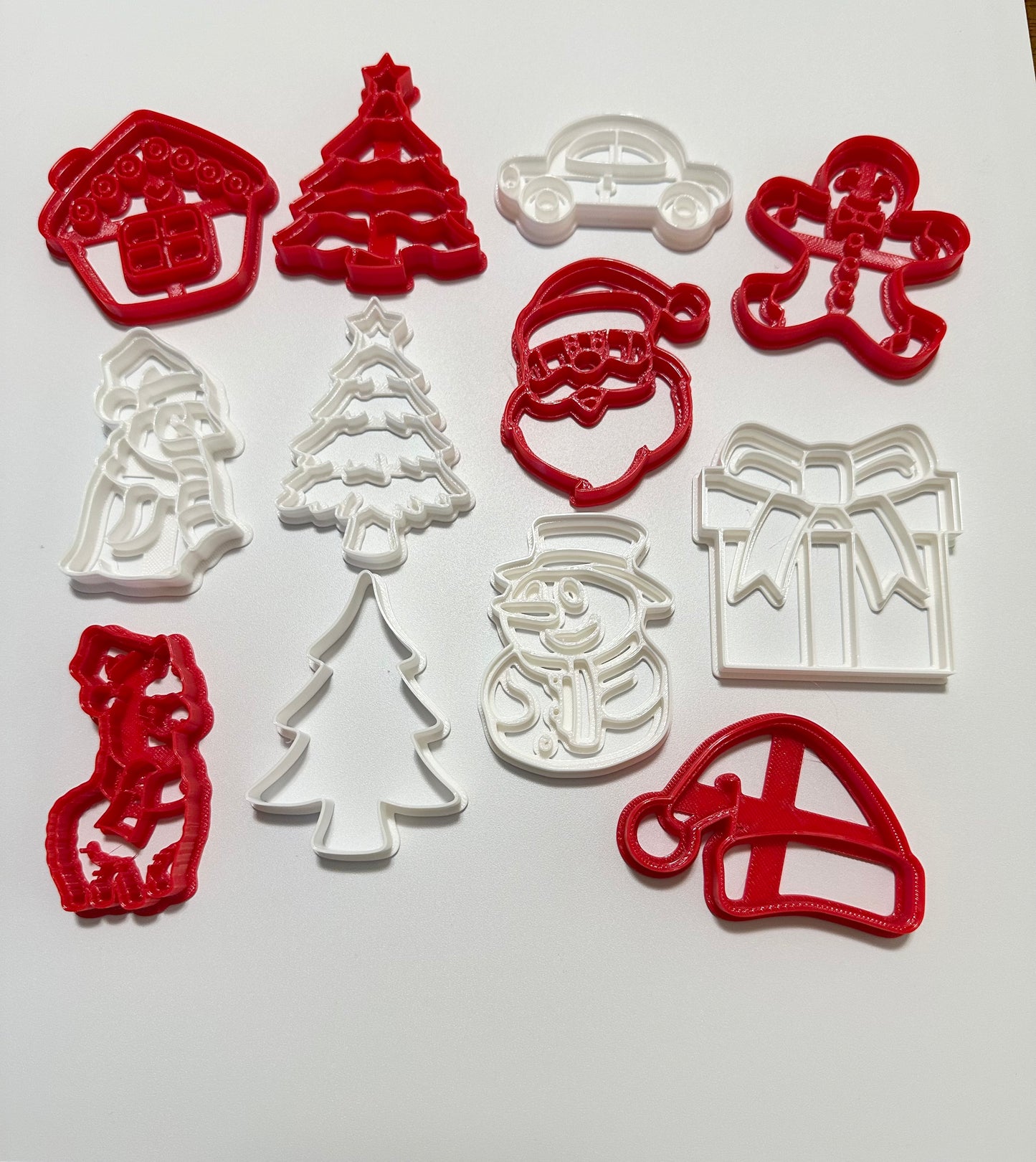 Christmas bundle cookie cutter/stamps/ set of 12