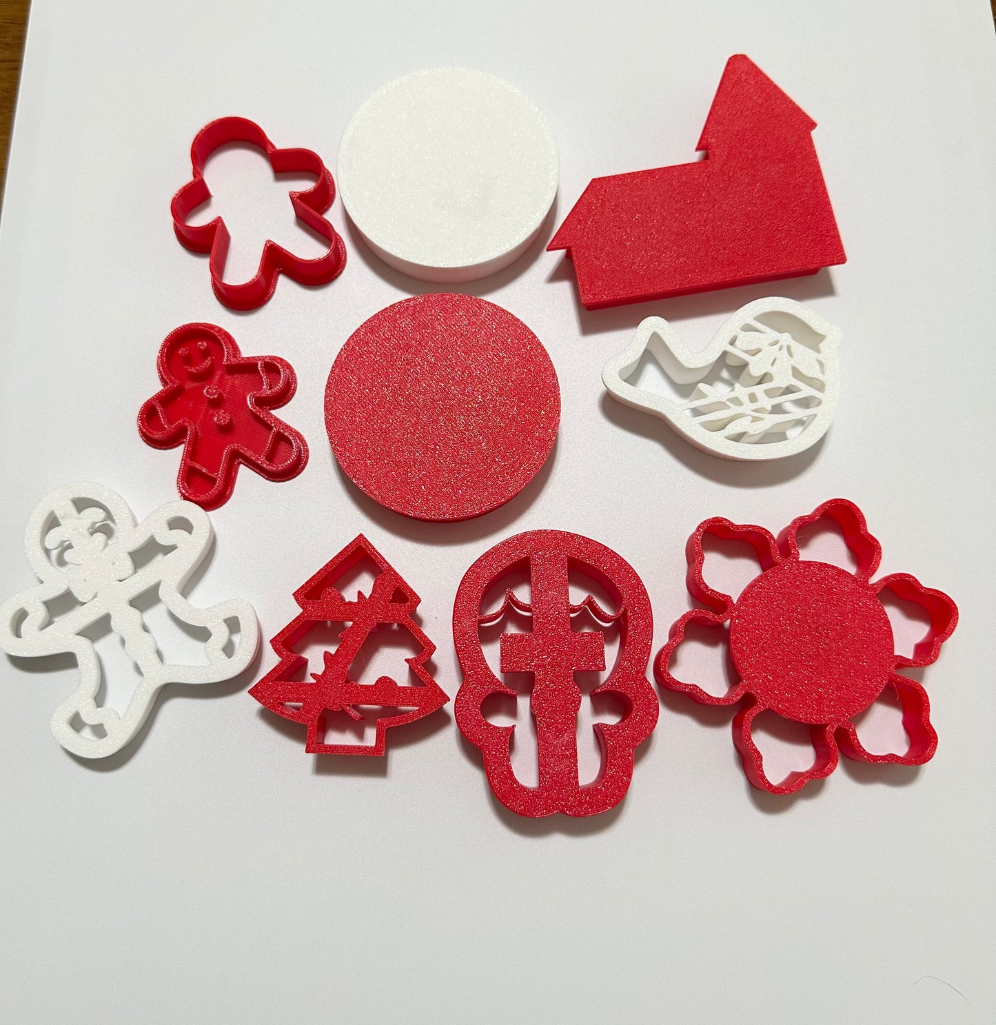 Christmas cookie cutters/ stamp/ set of 10