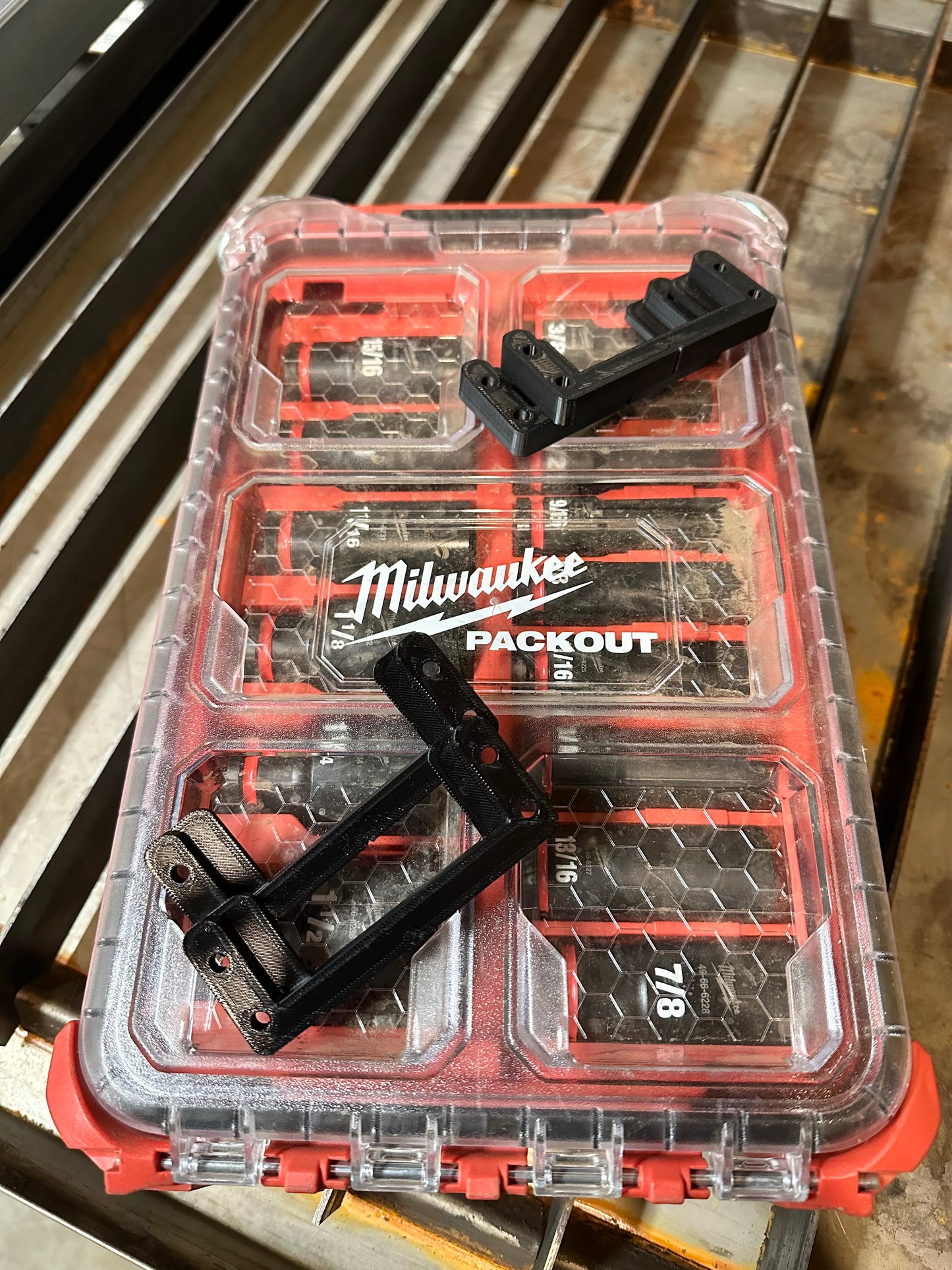 Flat Double wall mounts for Milwaukee Packout 3D Printed