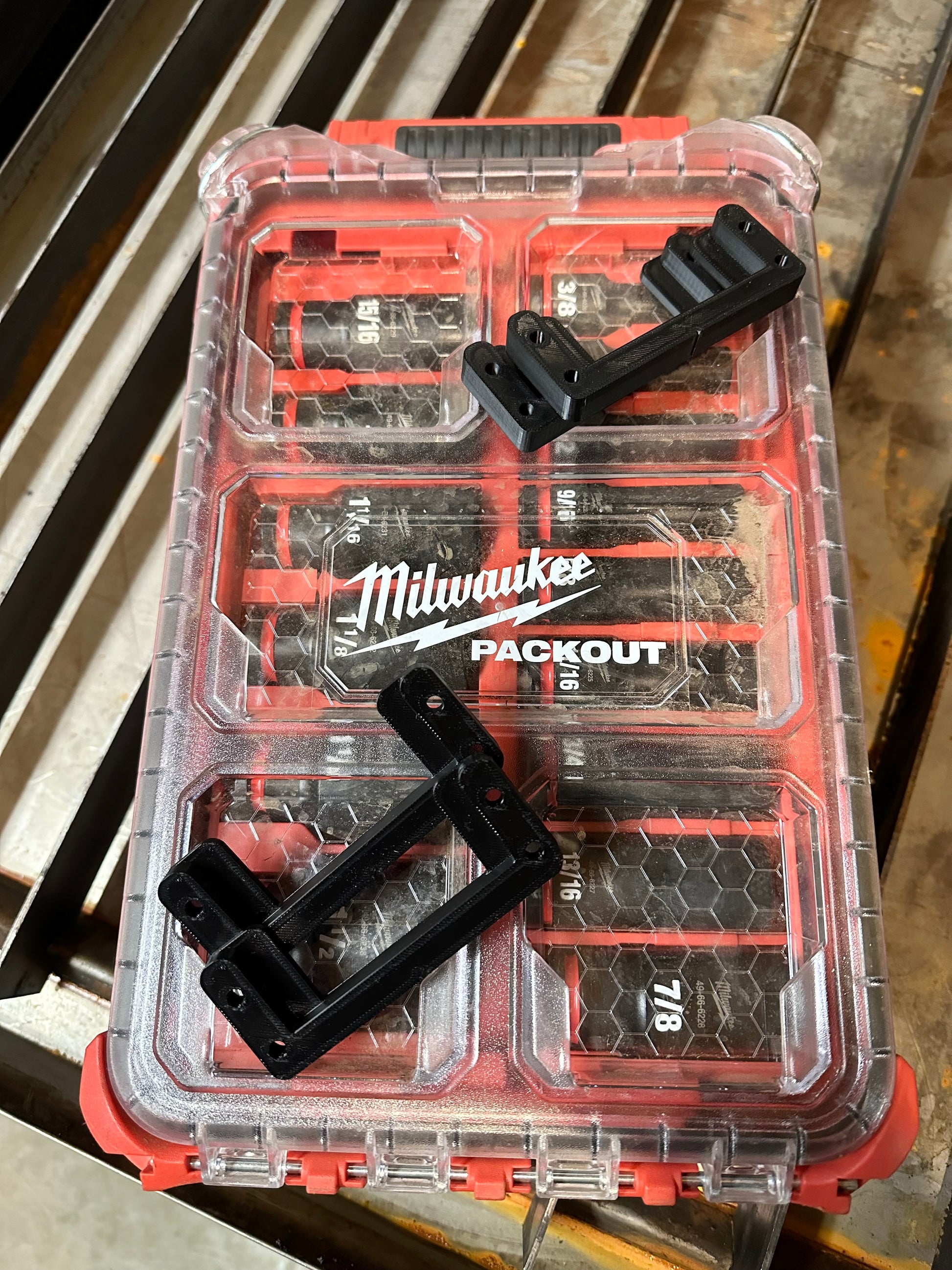 Flat Double wall mounts for Milwaukee Packout 3D Printed