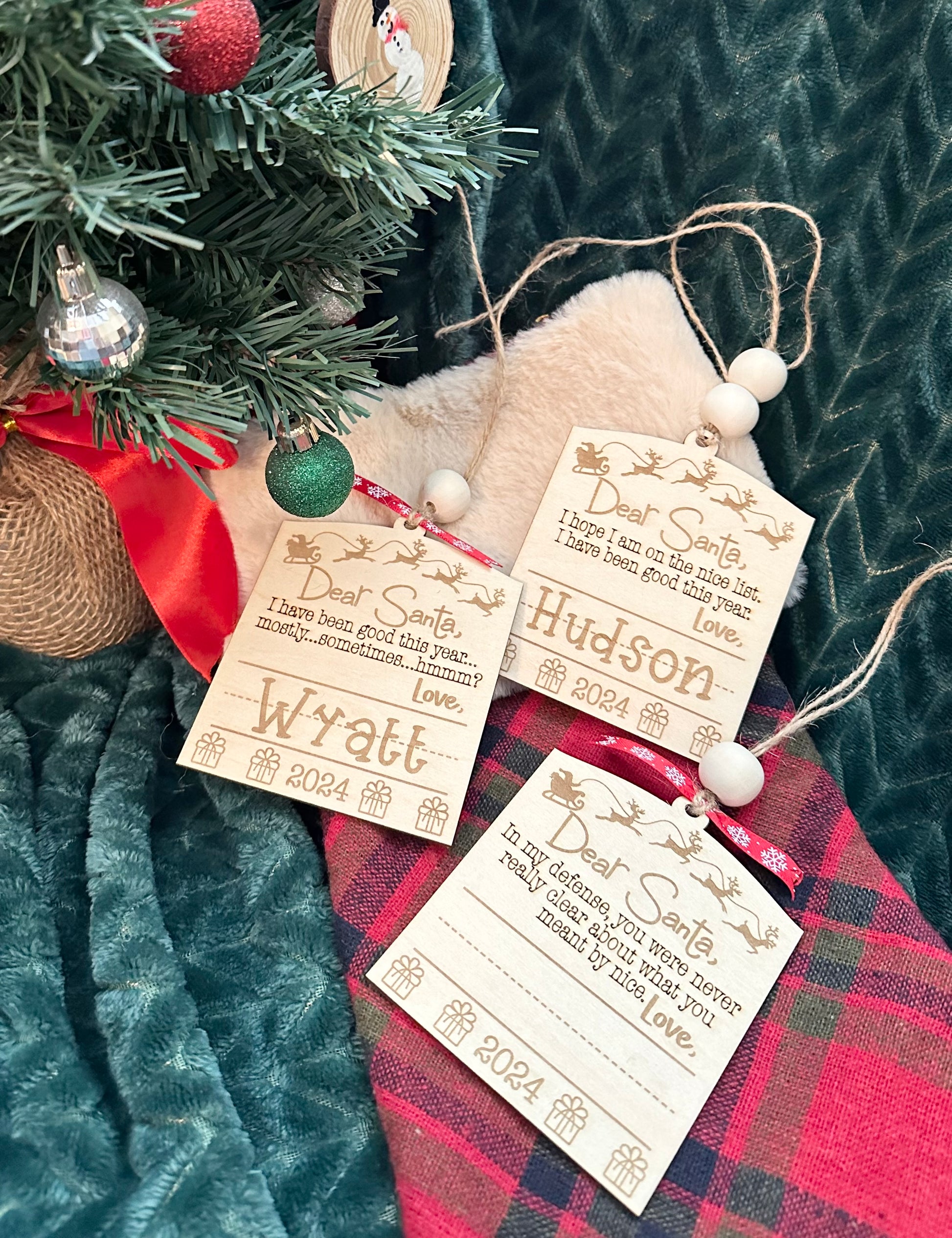 Dear Santa Ornament/ Personalized Child Name Ornament