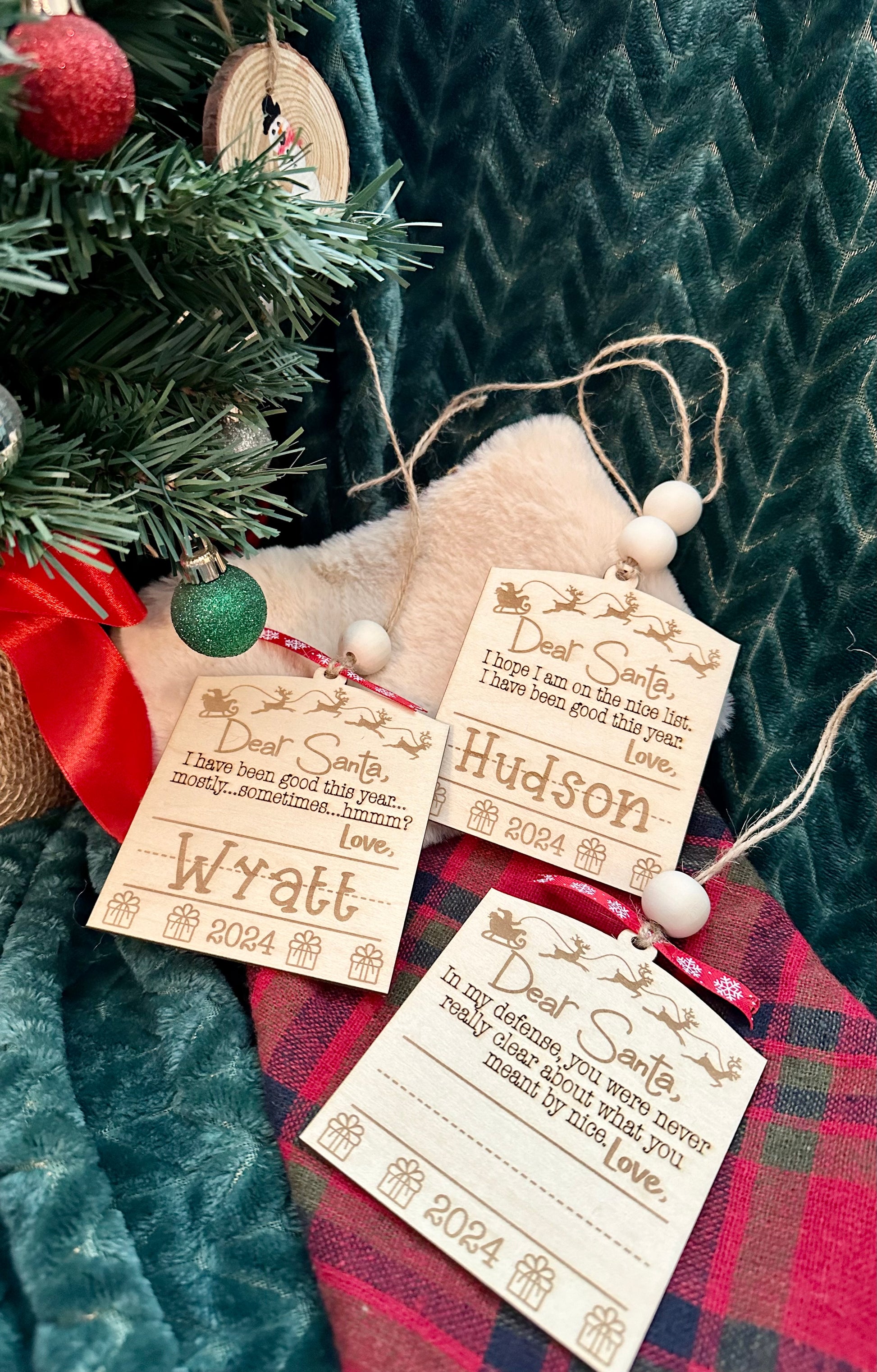 Dear Santa Ornament/ Personalized Child Name Ornament
