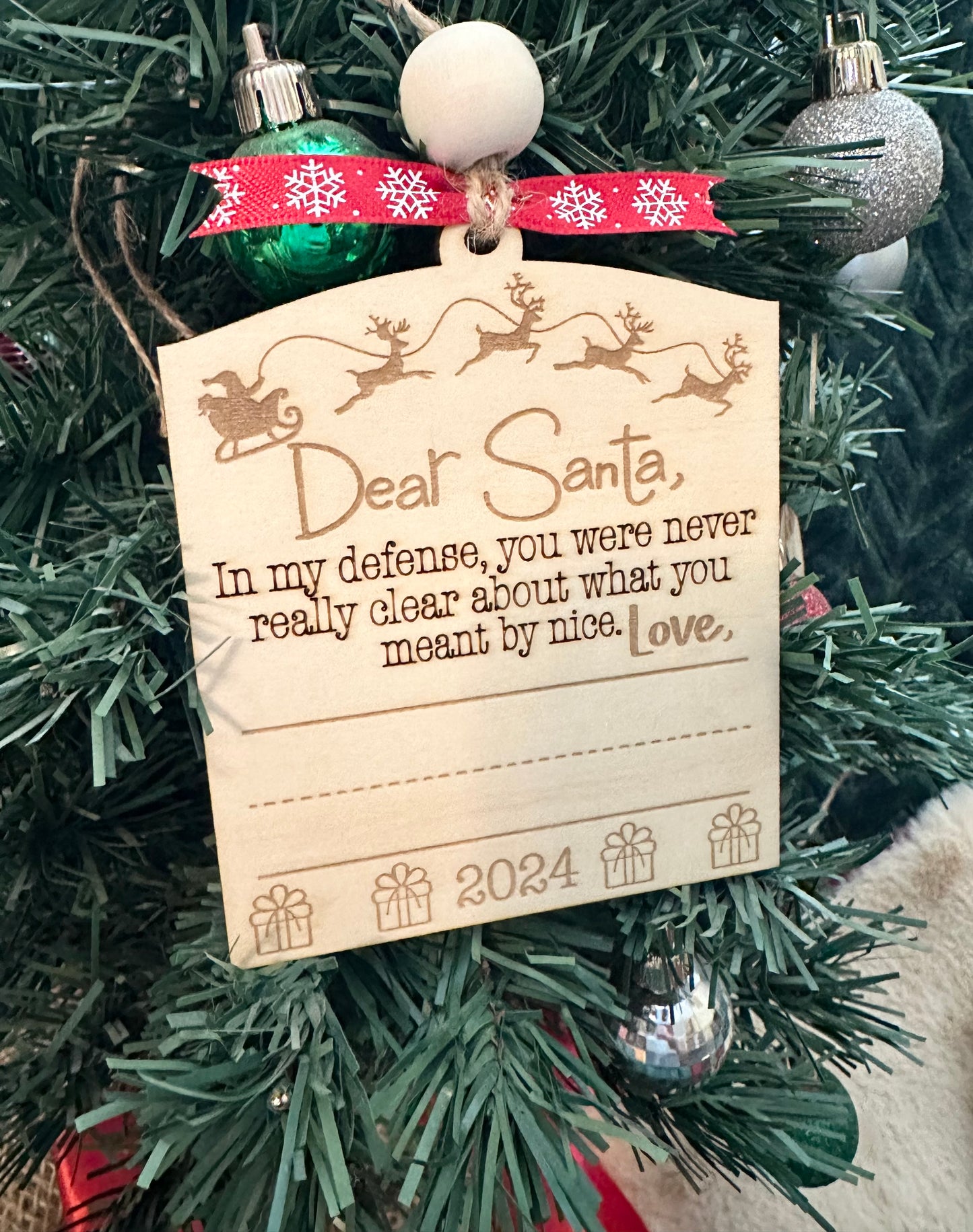Dear Santa Ornament/ Personalized Child Name Ornament