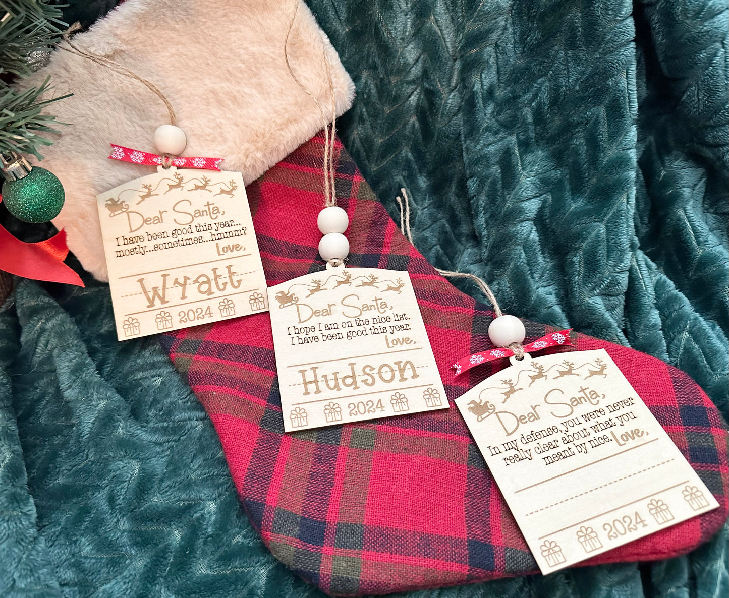 Dear Santa Ornament/ Personalized Child Name Ornament