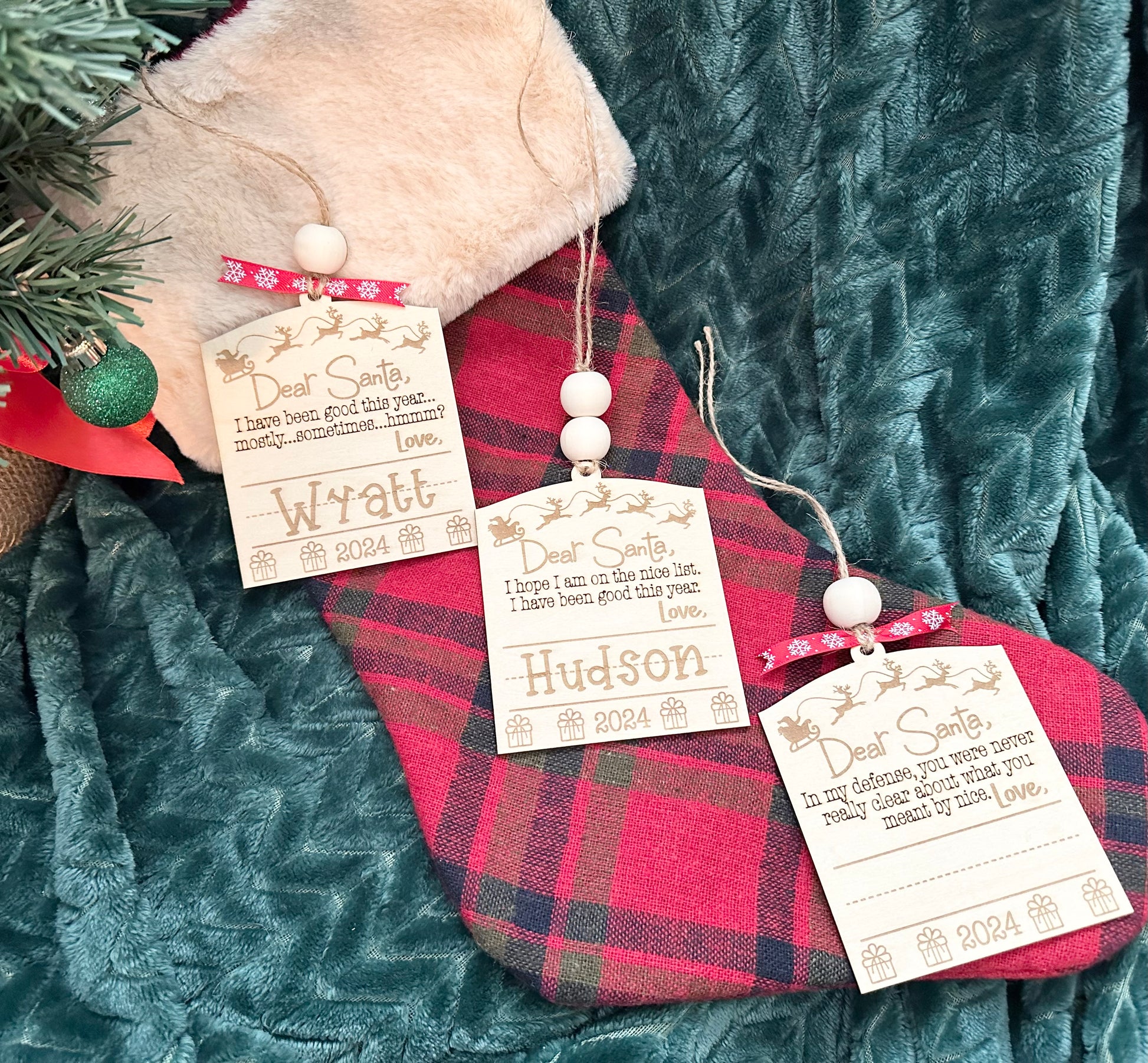 Dear Santa Ornament/ Personalized Child Name Ornament