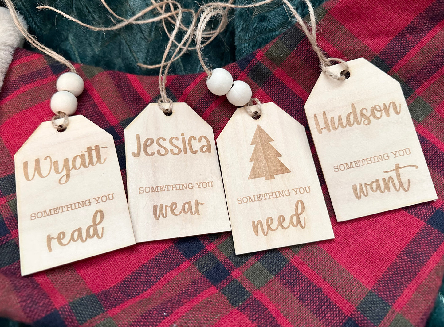 Personalized Gift Tag/ Something you want/Something you need/Something to Read/Something to Wear