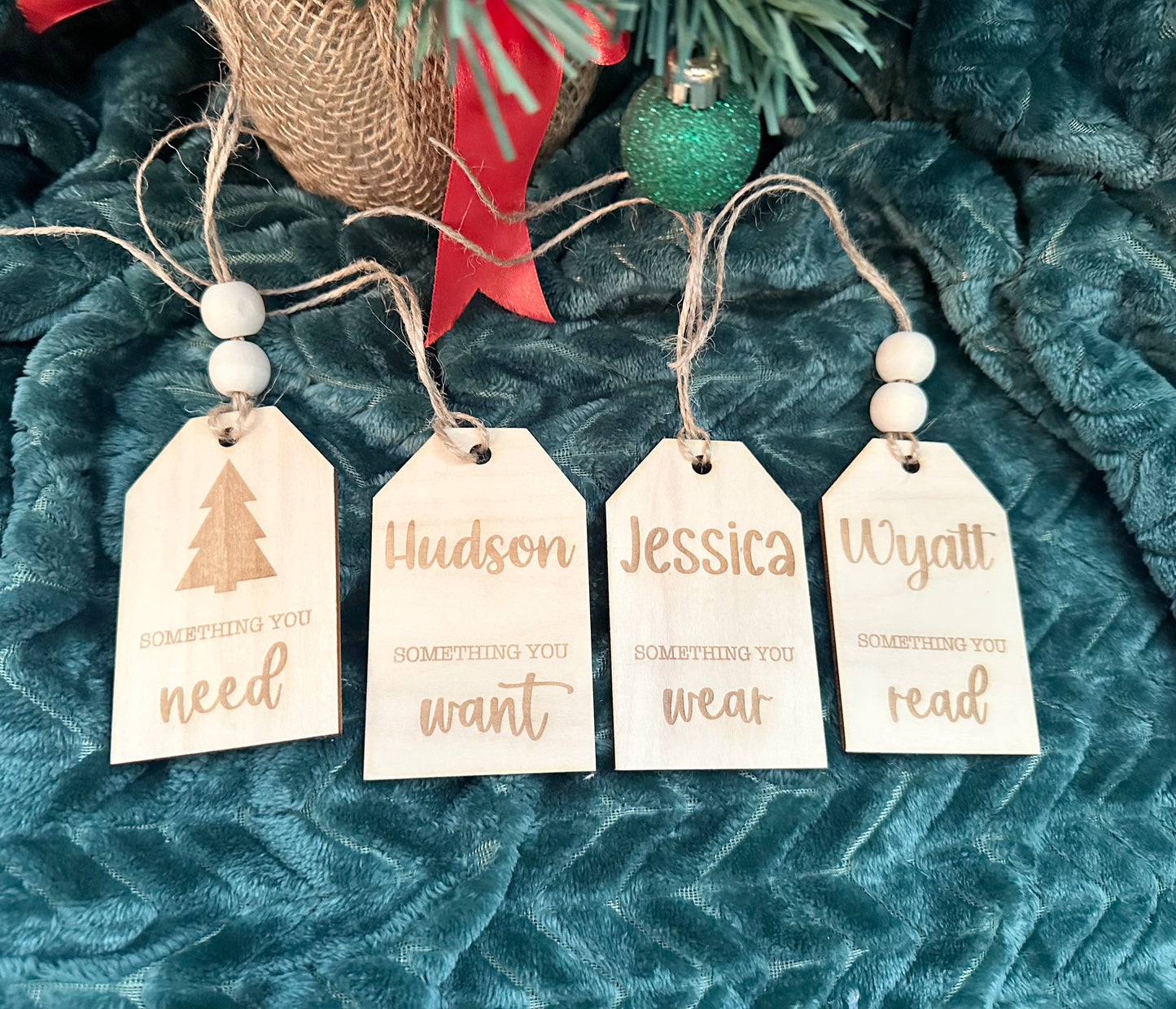 Personalized Gift Tag/ Something you want/Something you need/Something to Read/Something to Wear