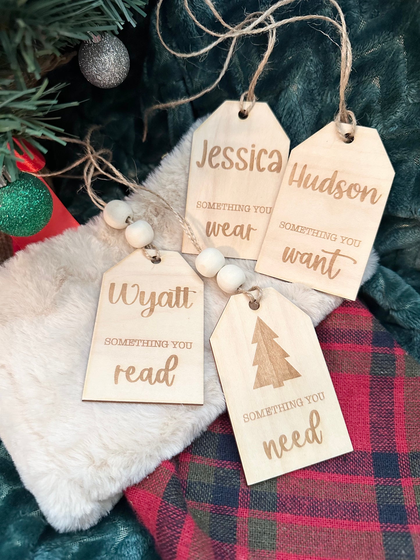 Personalized Gift Tag/ Something you want/Something you need/Something to Read/Something to Wear