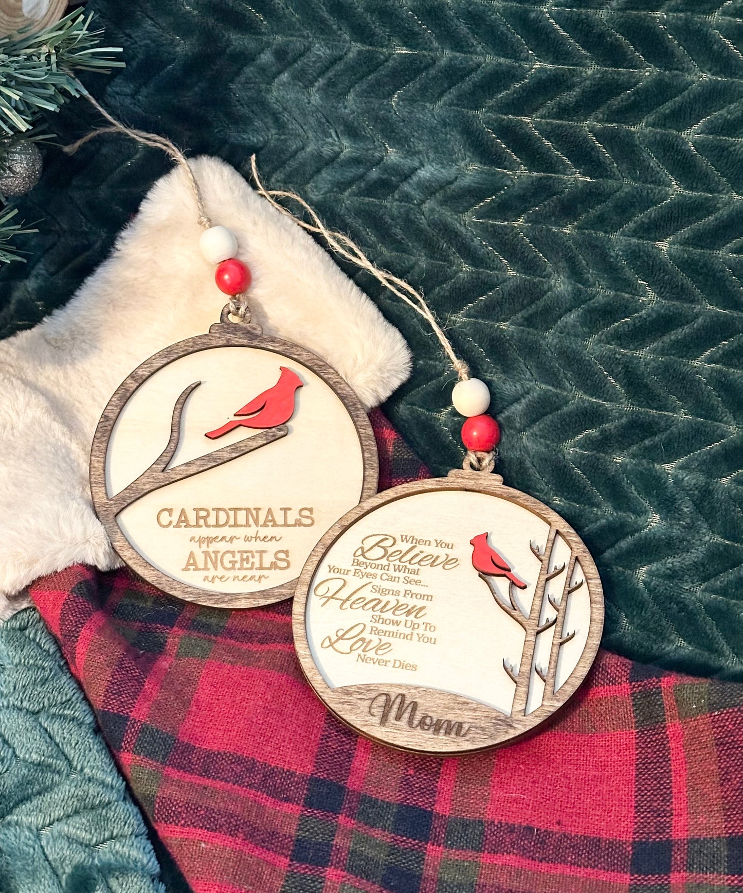 Cardinal Memorial Christmas Ornament/ Personalized Ornament