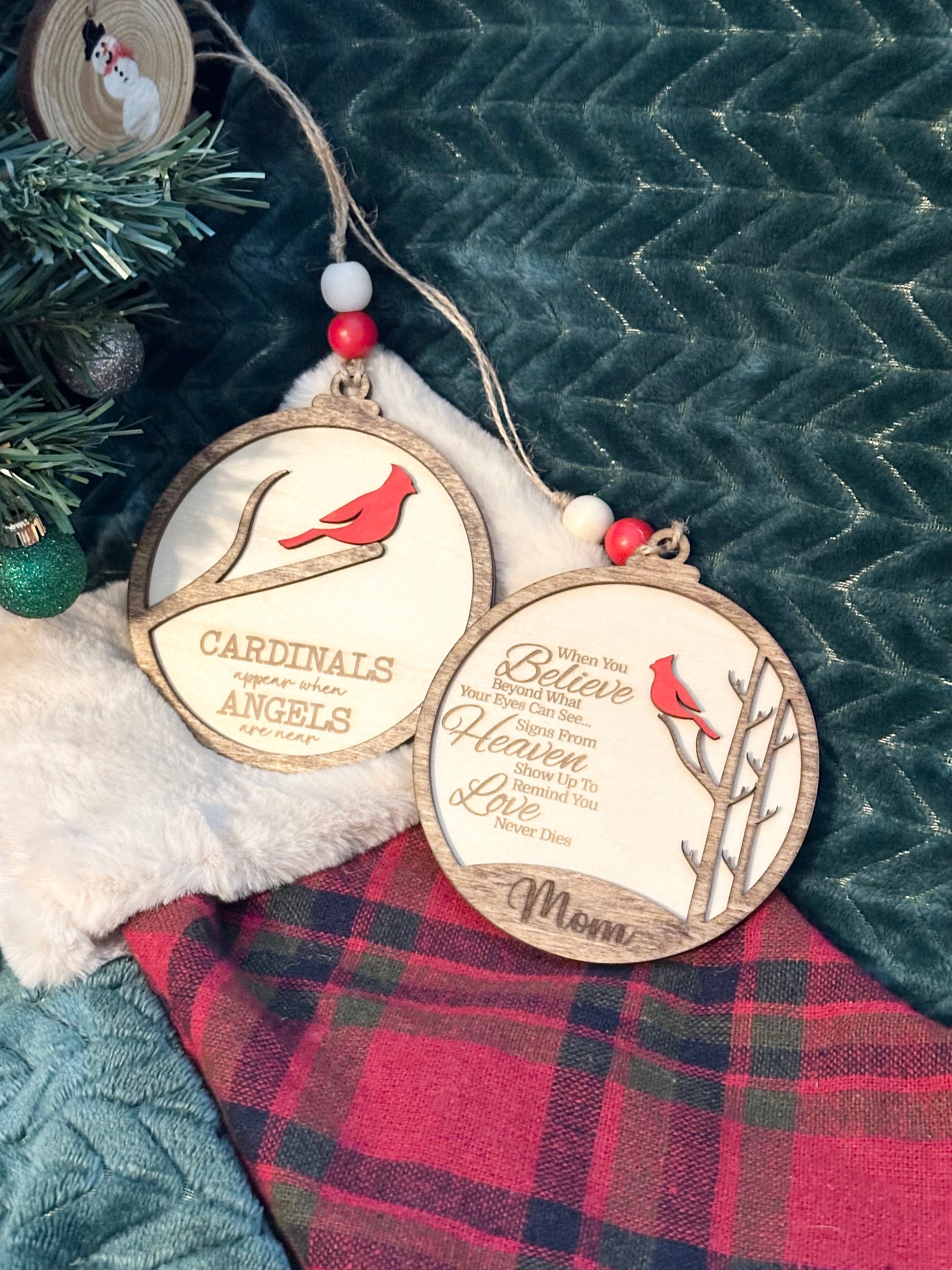 Cardinal Memorial Christmas Ornament/ Personalized Ornament