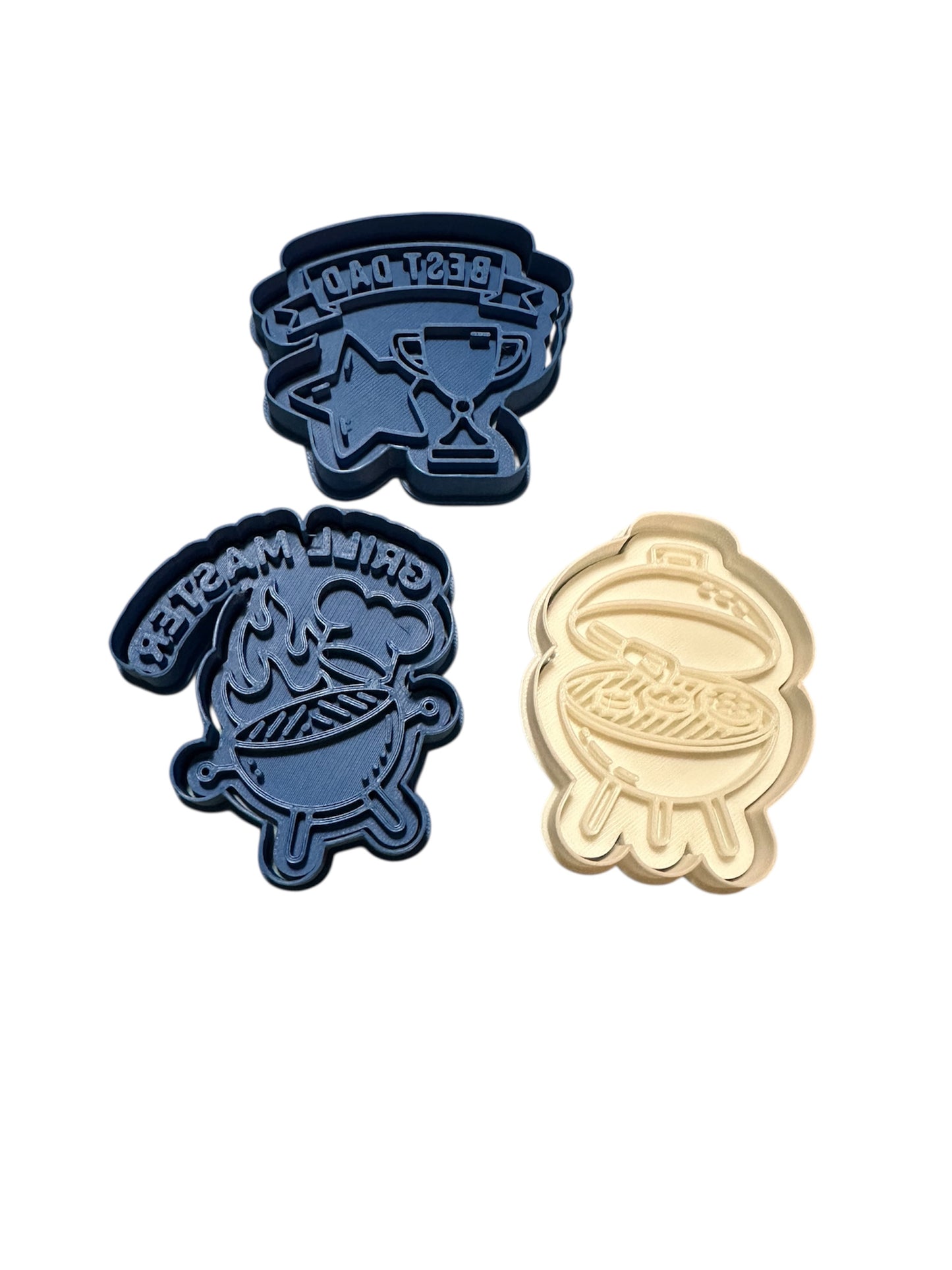 dad cookie cutter stamps, fathers day cookies, grilling cookies