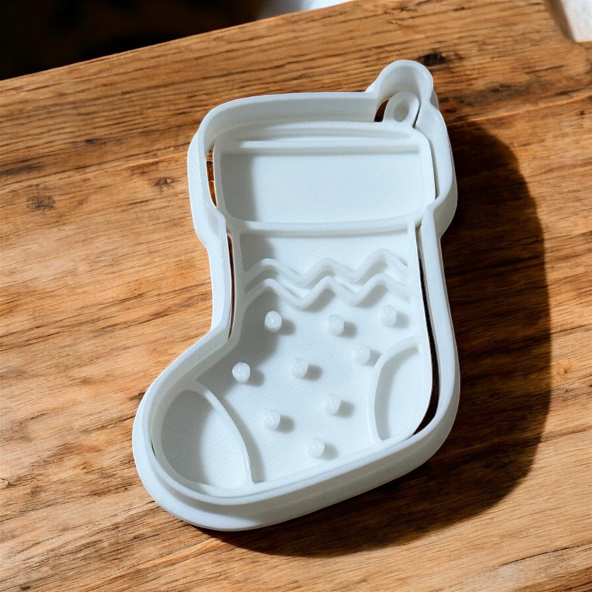 Christmas stocking cookie cutter stamp, Christmas cookies, holiday cookie cutters