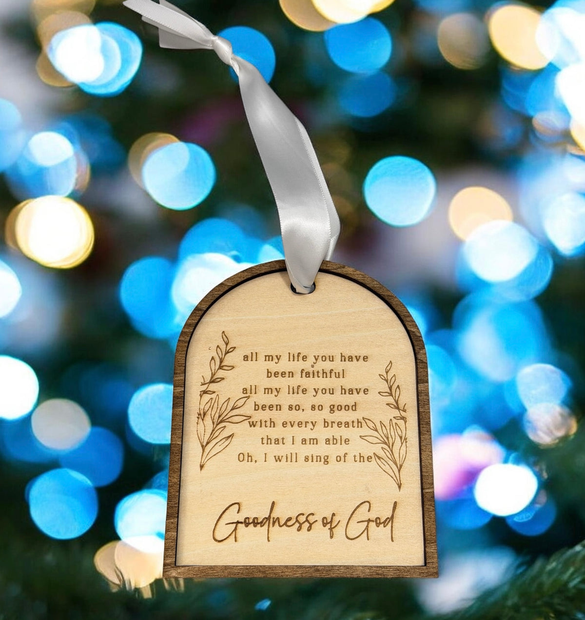 Goodness of God Wood Christmas Ornament with Bible Verse