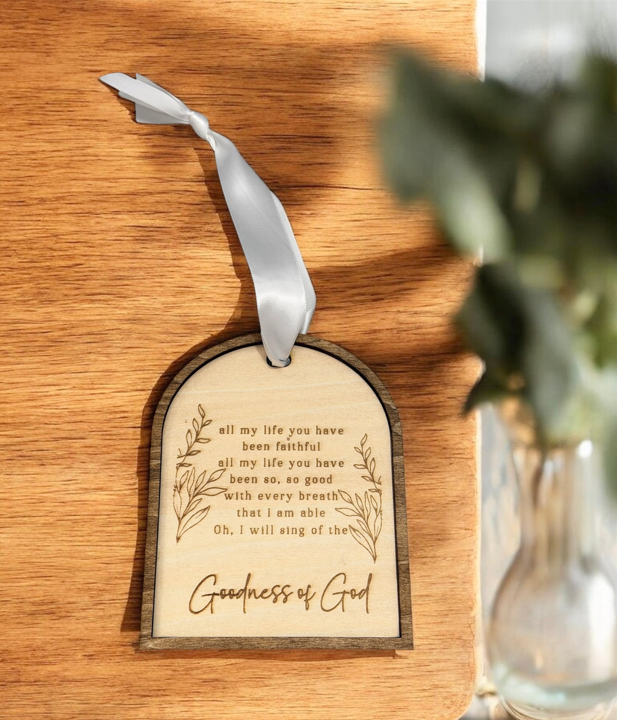 Goodness of God Wood Christmas Ornament with Bible Verse