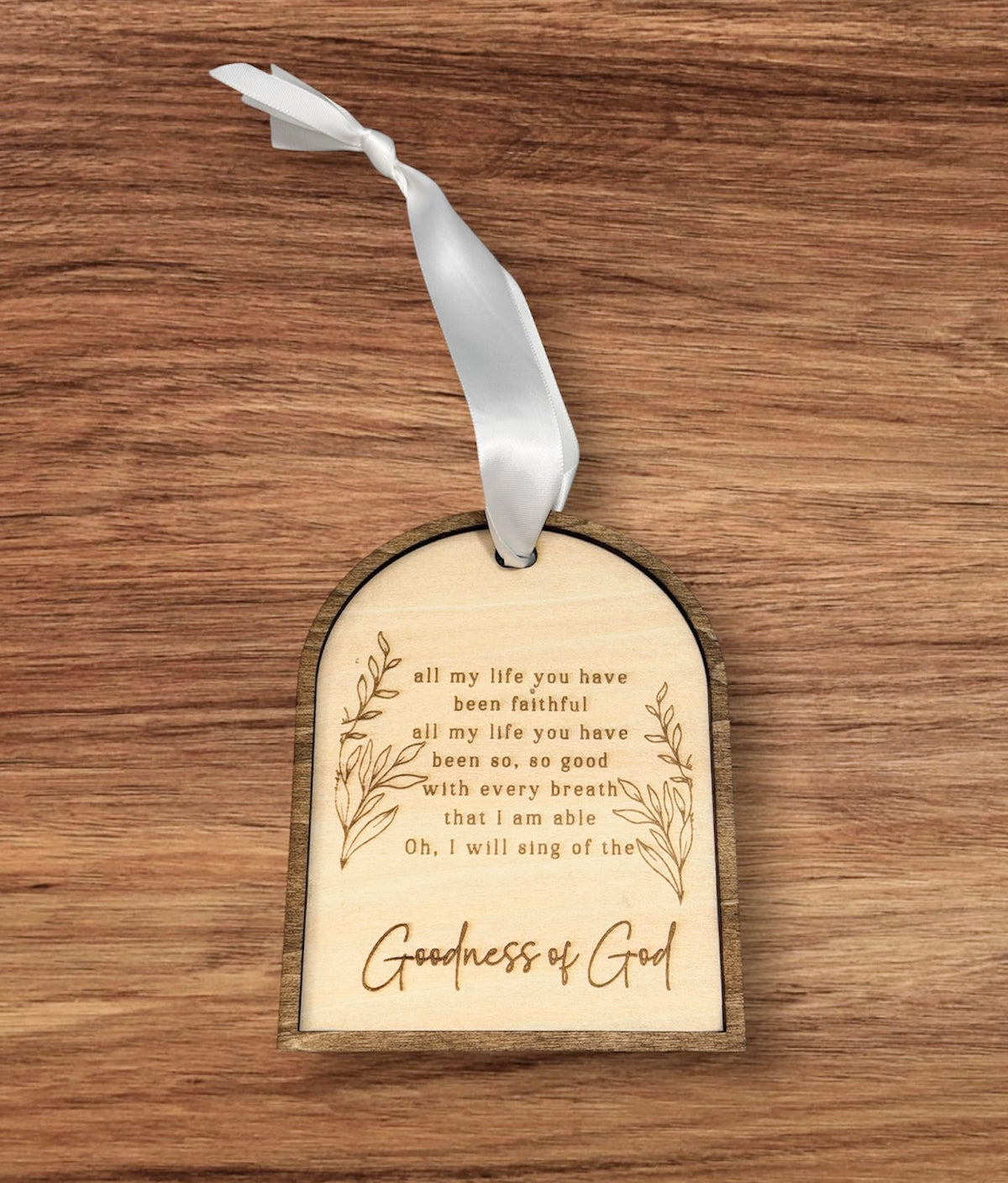 Goodness of God Wood Christmas Ornament with Bible Verse